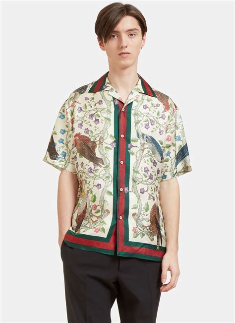 gucci silk bowling shirt|gucci button down shirt.